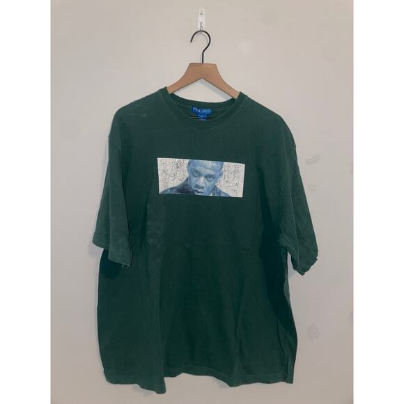 90s Vintage Jay-Z Jay Z Jigga Box Logo Rap Rapper Green Shirt VTG 1990s 2XL - Picture 1 of 9